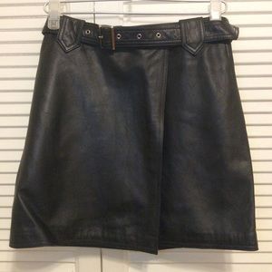 Leather Wrap-Around mini Skirt